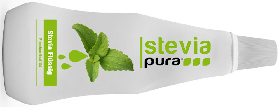 Produktbild einer Flasche mit dem natürlichen Süßstoff Stevia